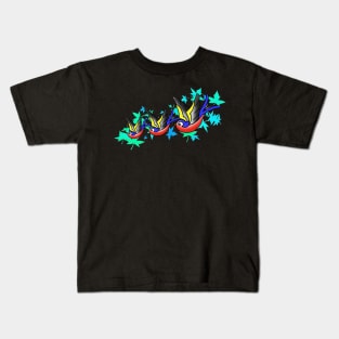 Sparrows and leaves Kids T-Shirt